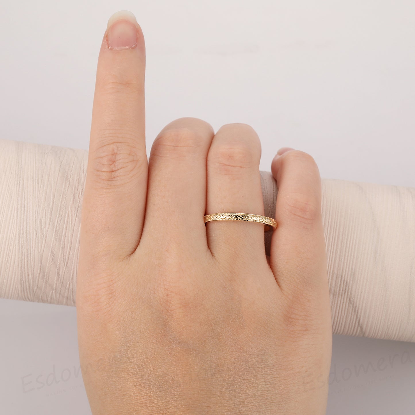 Solid 14k Yellow Gold Wedding Band, Matching Ring, Handmade Jewelry