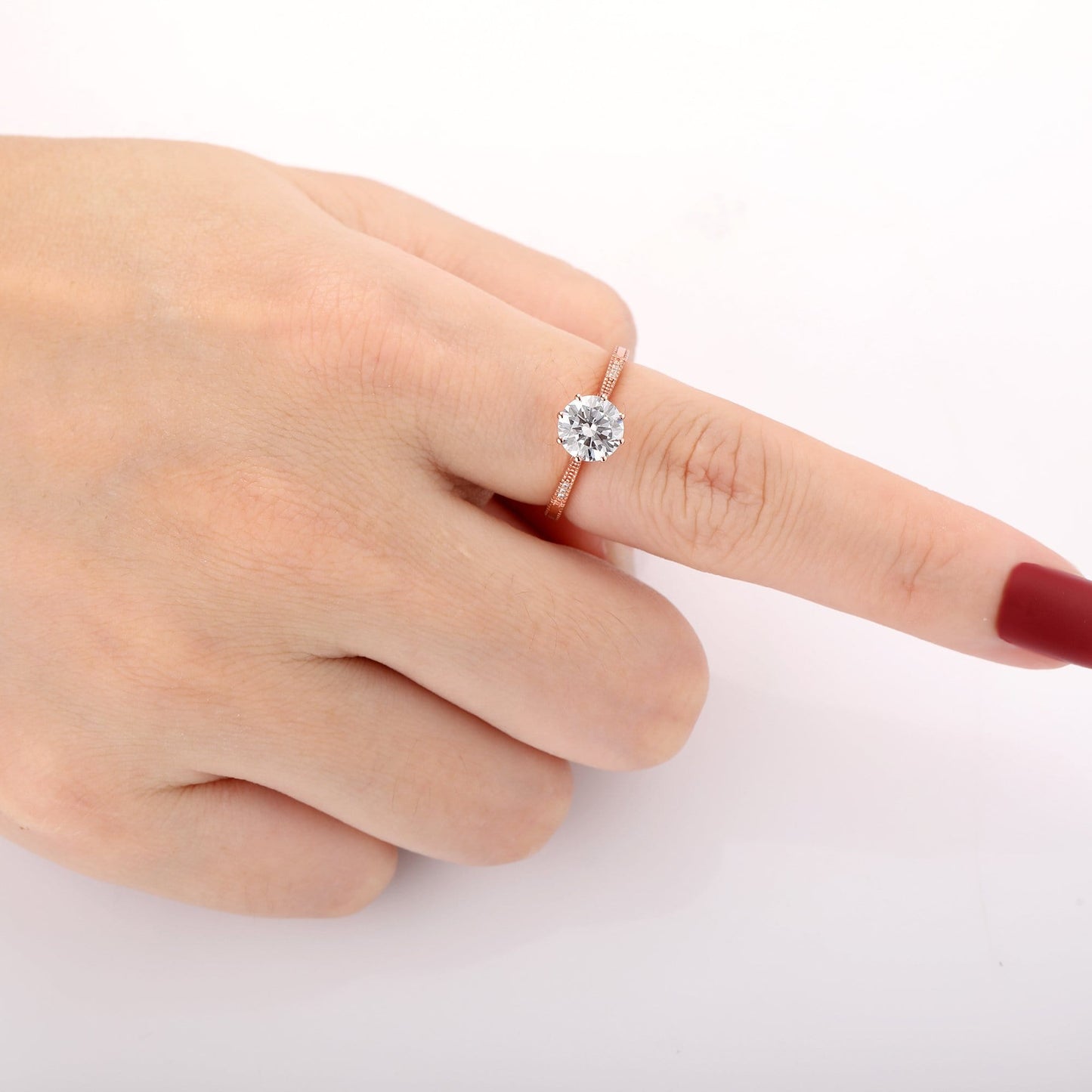 1.25CT Round Cut Moissanite Anniversary Ring, 8-Prongs Wedding Ring