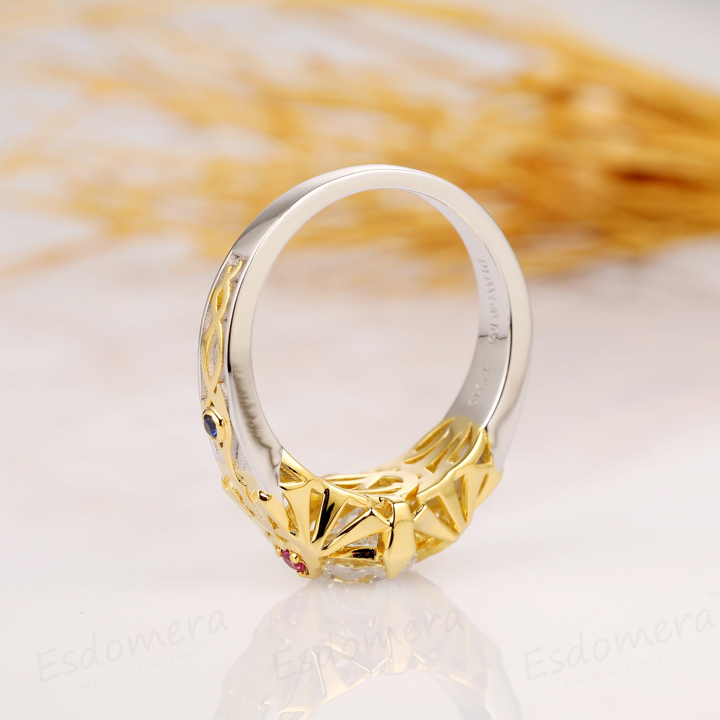 Game Ring, 1ct Round Cut Esdomera Moissanite Ring, Geeks Promise Ring