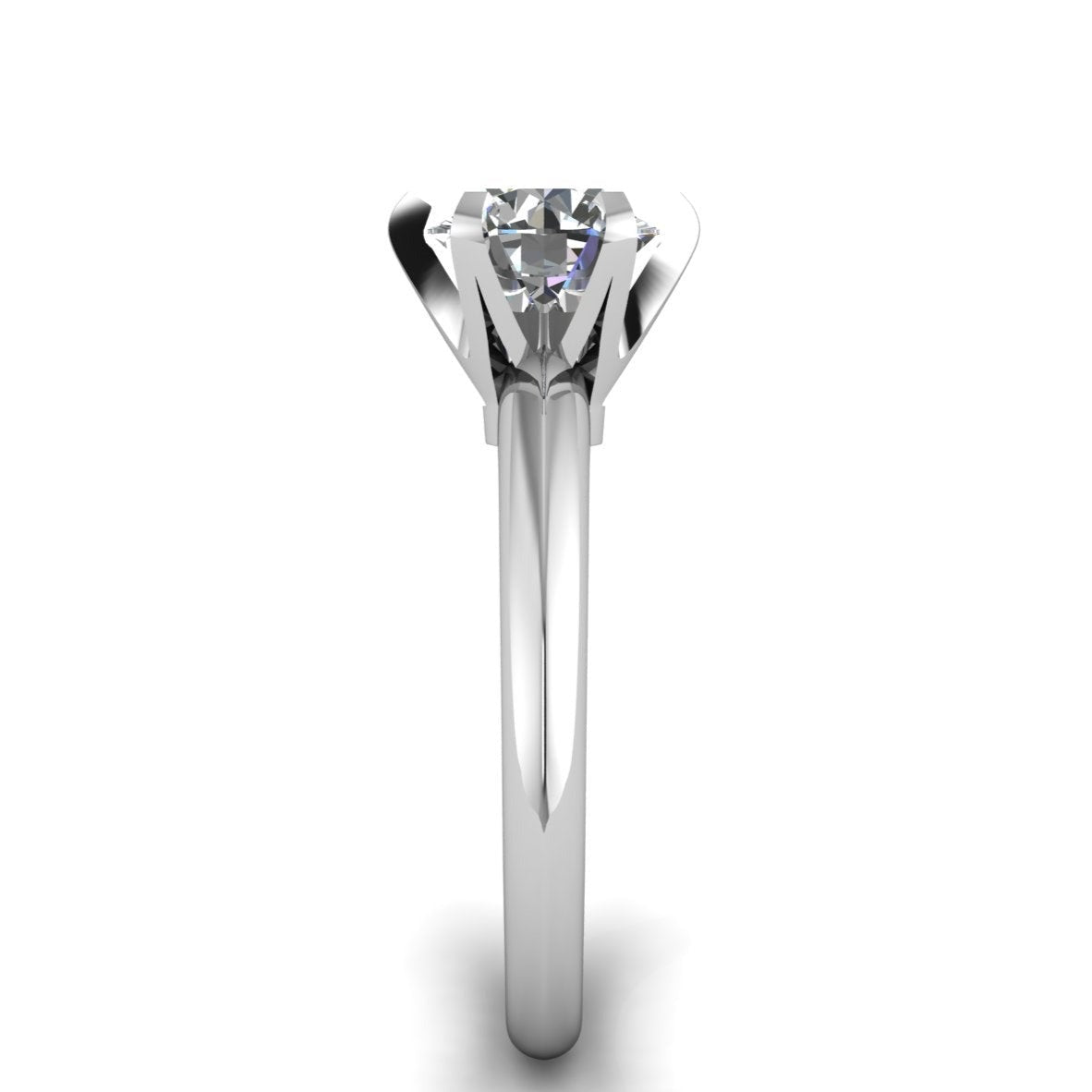 Round Cut 1CT Moissanite Ring, Classic 6 Prongs Wedding Ring, Solitaire Ring