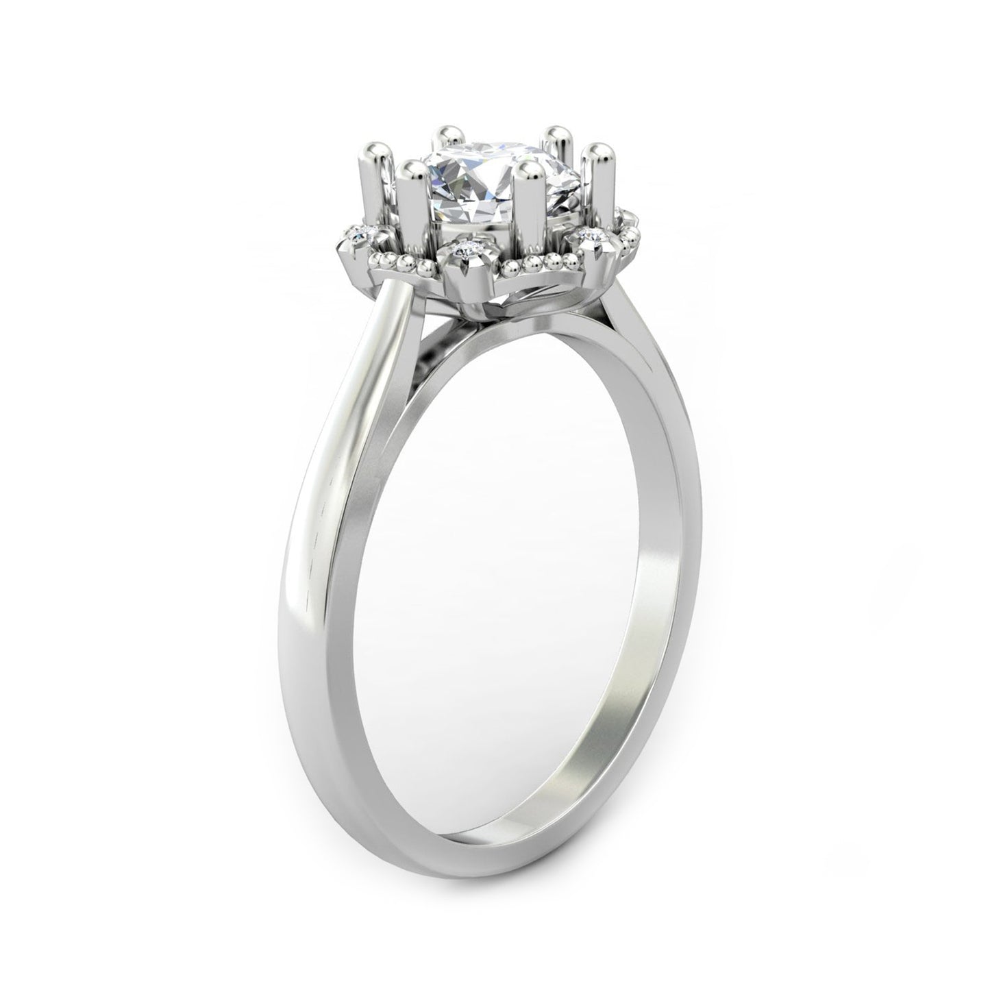 Dainty Prong Set Ring, 1.0CT Round Cut Colorless Moissanite Wedding Ring