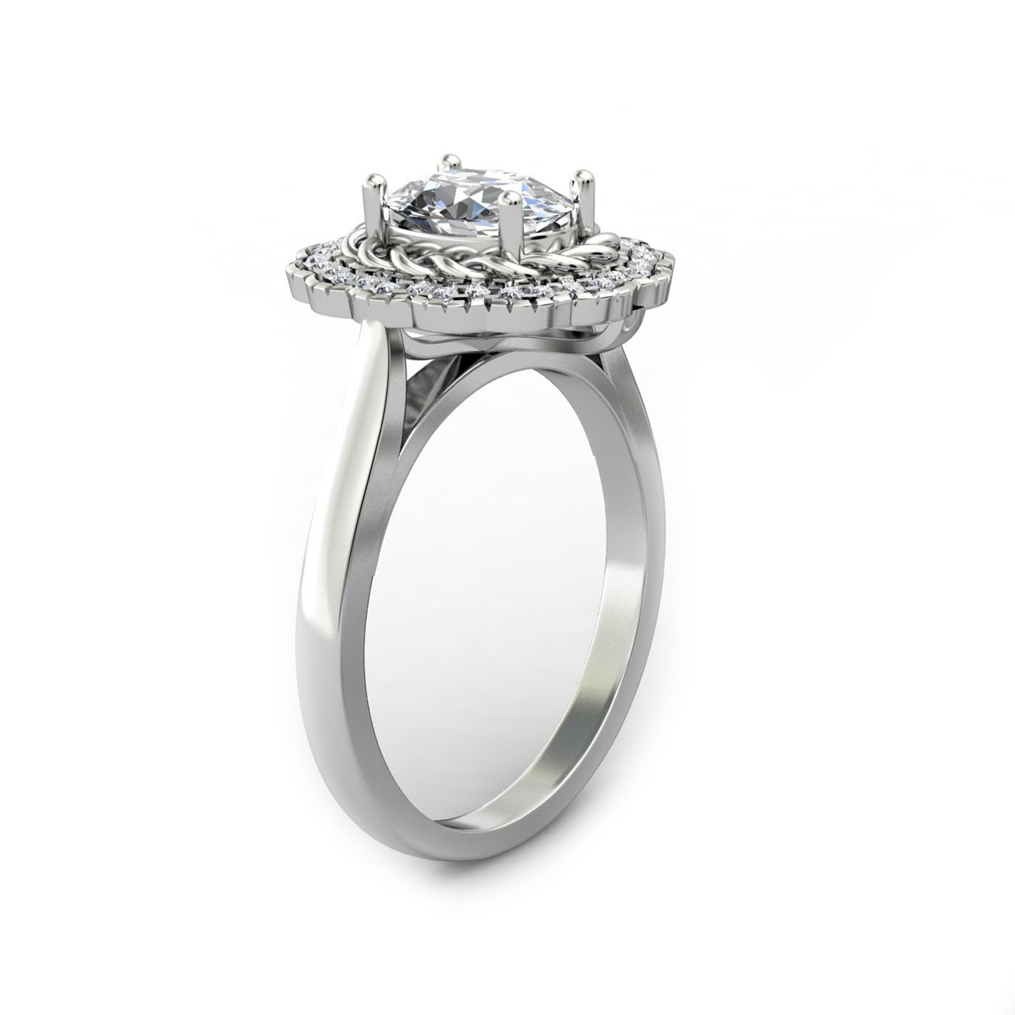 Halo Lover Promise Ring, 1.5CT Oval Cut Brilliant Moissanite Engagement Ring