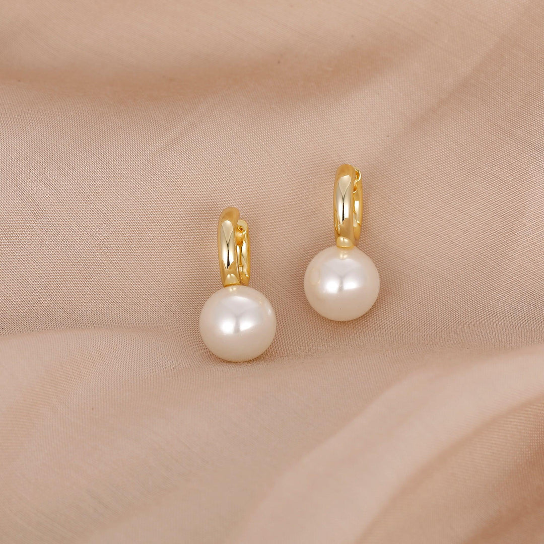 Esdomera Elegant Natural Shell Pearl 12mm Studs Earrings, Sterling Silver Earrings, Silver Jewelry For Her - Esdomera